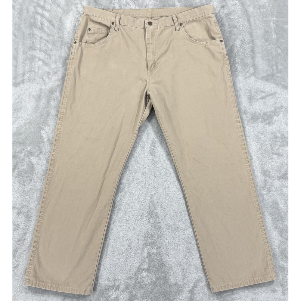 Wrangler Rugged Wear Jeans Mens 40x30 Beige Straight Leg Casual Workwear‎